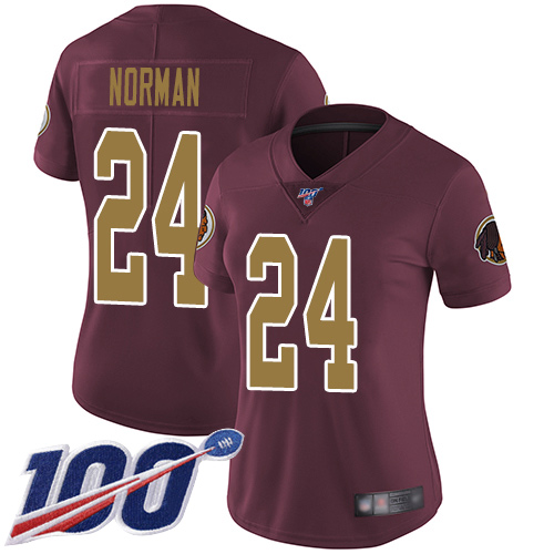 Washington Redskins Limited Burgundy Red Women Josh Norman Alternate Jersey NFL Football #24 100th